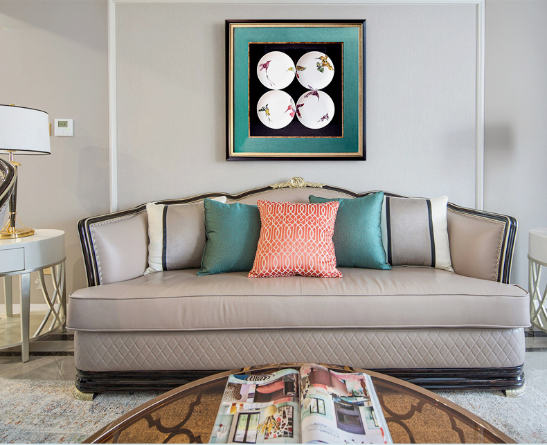 設(shè)計師樣板間實物盤子畫 現(xiàn)代輕奢餐廳玄關(guān)立體掛畫 錦瓷