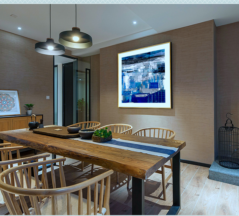 抽象晶瓷工藝畫 客廳裝飾畫 樣板房掛畫 玄關晶瓷畫 純手繪油畫 凌痕