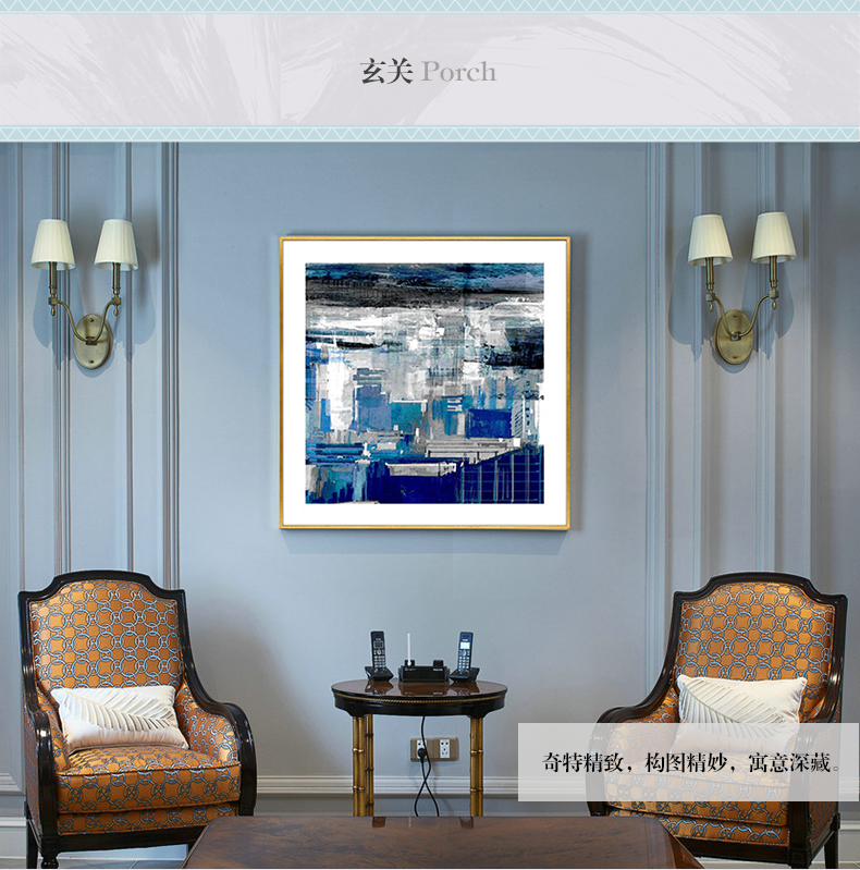 抽象晶瓷工藝畫 客廳裝飾畫 樣板房掛畫 玄關晶瓷畫 純手繪油畫 凌痕