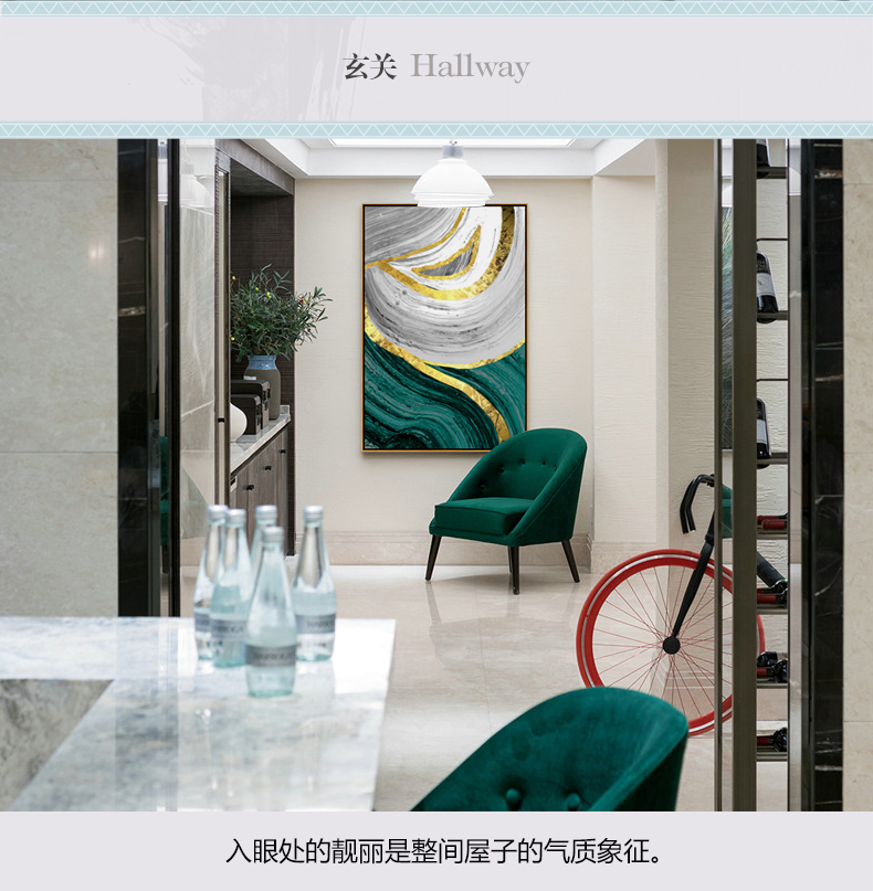 現(xiàn)代簡(jiǎn)約抽象組合客廳玄關(guān)臥室有框掛畫 晶瓷畫 純手繪油畫 靈源