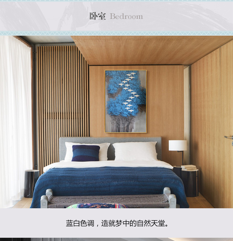現(xiàn)代簡約抽象畫 客廳掛畫臥室藝術(shù)裝飾畫 手繪油畫  白雁過林