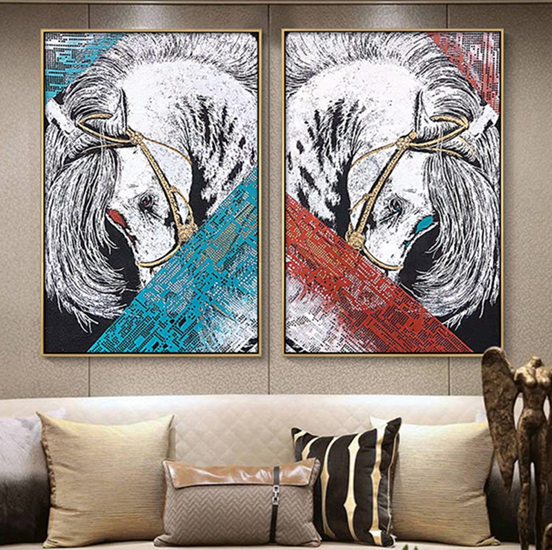 現(xiàn)代創(chuàng)意簡約客廳裝飾畫 臥室原創(chuàng)手繪砂巖立體畫 餐廳環(huán)保PS框掛畫 駿馬3