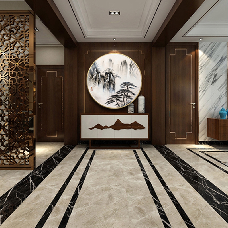 新中式客廳裝飾畫(huà) 書(shū)房原創(chuàng)純手繪山水畫(huà) 臥室不銹鋼金屬圓框掛畫(huà) 迎客松2