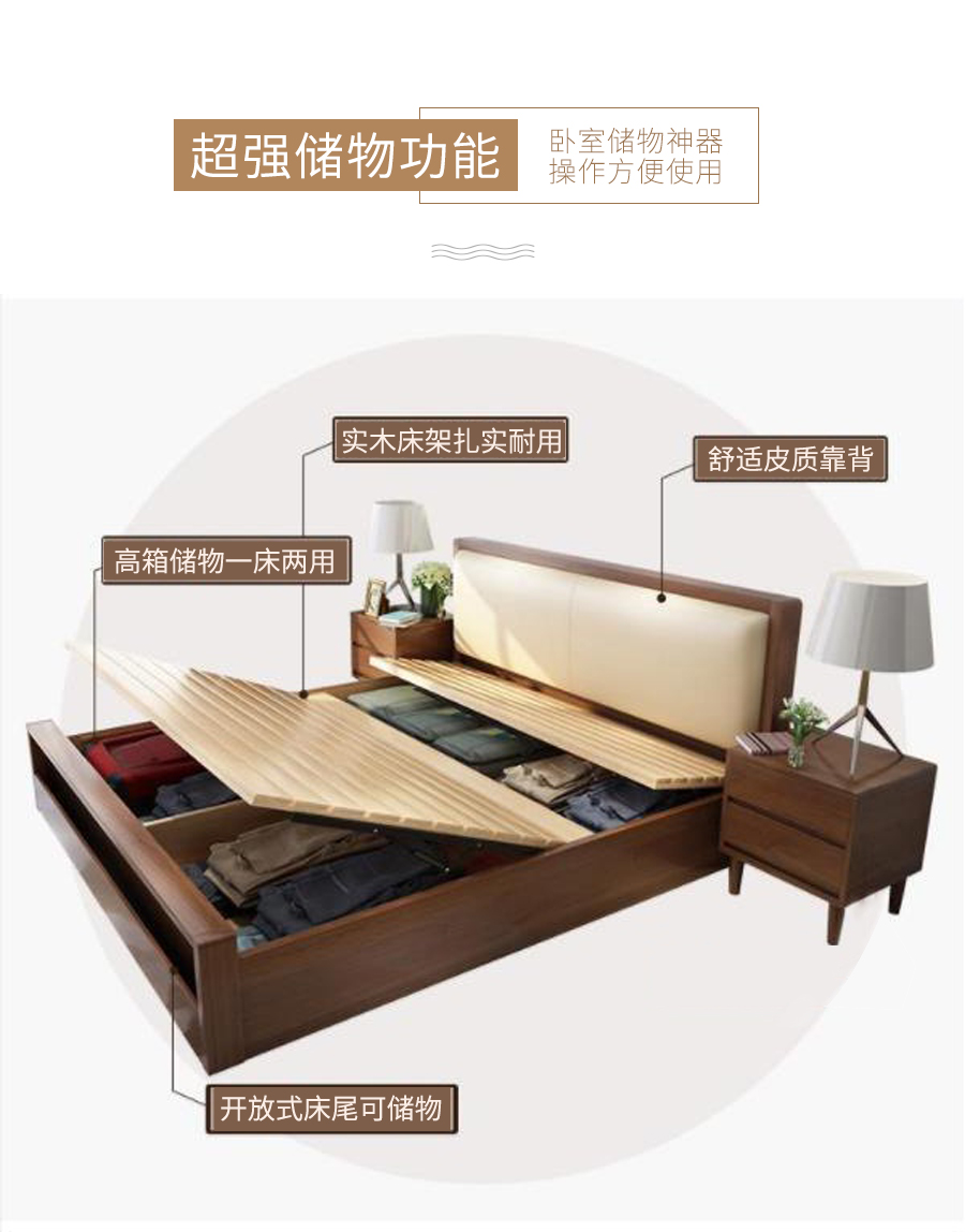 星空梵高 現(xiàn)代簡約雙人床實(shí)木床 荷蘭晨風(fēng) TB-109#床